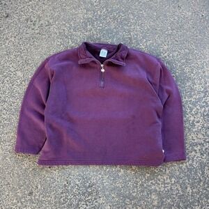 Vintage Cropped Purple Made in USA Russell Quarter Zip Size Large